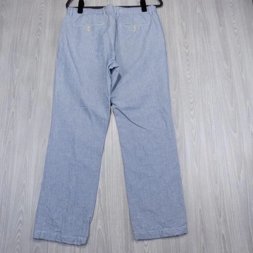 Banana Republic Kentfield Pant Mens 33x30 Blue Pinstripe Summer Preppy Casual